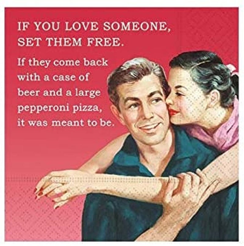 Funny Cocktail Napkins,"If You Love Someone, Set Them Free" | 20 Beverage Napkins, 5 x 5 inches, 3-ply